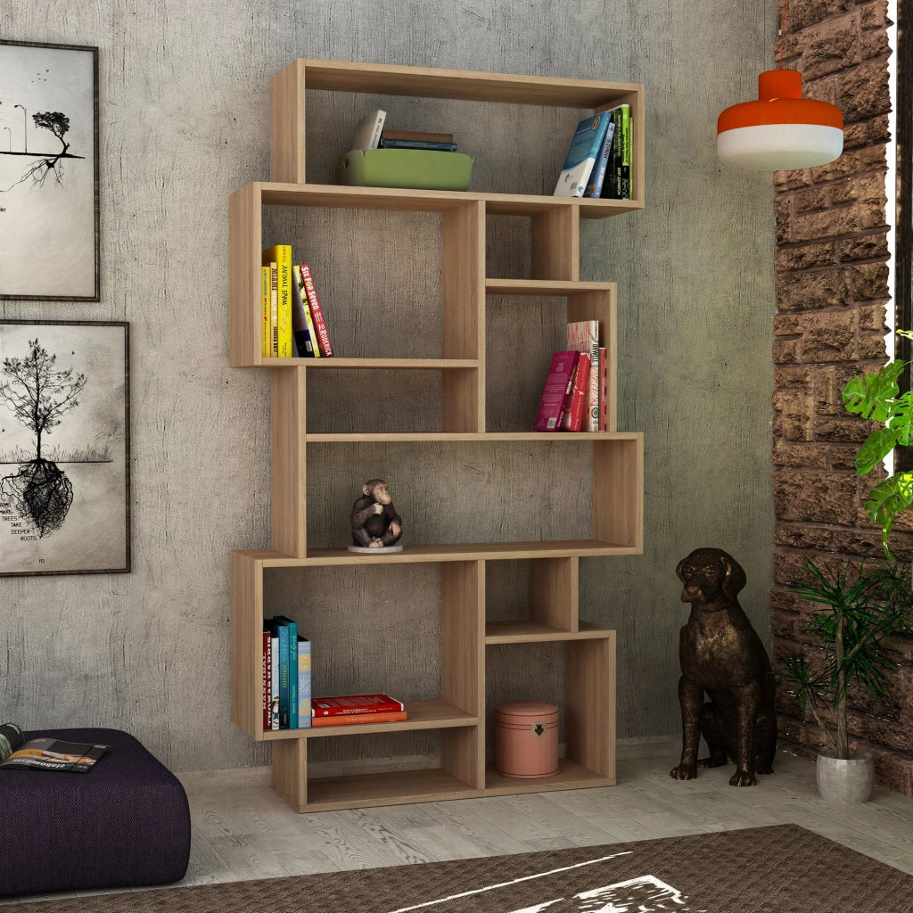 Libreria in legno "Karmato" - 96 x 25 x 168 cm - Rovere Sonoma