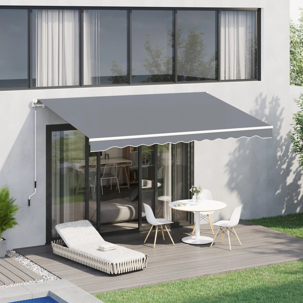 Tenda da sole manuale retrattile per balcone ¨C zephmum ¨C grigio, alluminio, 400x250 cm