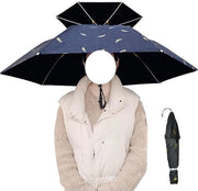 Parapluoide Impermeabile per Capelli - Cappuccio Paraplu, 95cm Capo Paraplu Capelli - Ombrello Esterno Senza Mani, Cappello Protettivo Ripiegabile per Donne Golf - Pesca - Giardinaggio - Blu