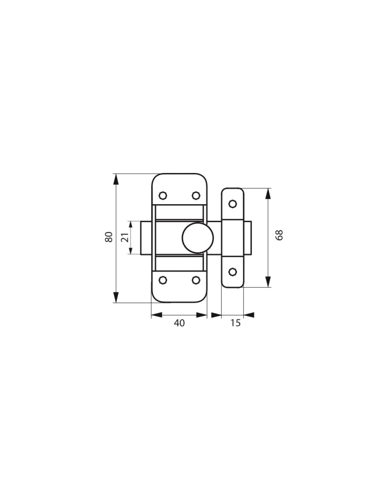 Chiusura a chiavistello per porta, acciaio, Ø 6,5 mm, zincato – THIRARD