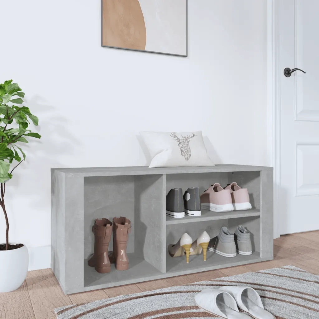 Scarpiera-Scaffale per scarpe Grigio Cemento 100x35x45 cm in Legno Multistrato 486646