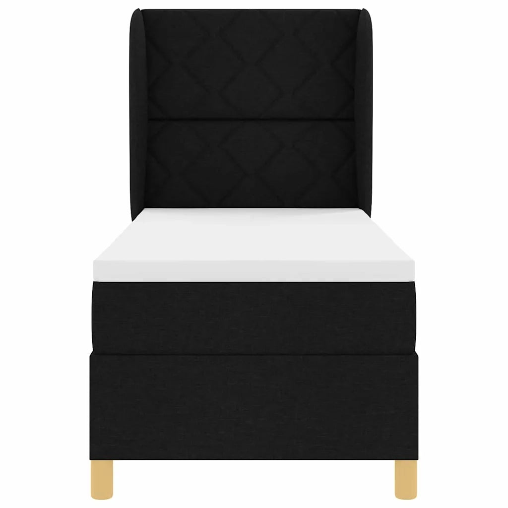 Letto a molle con materasso Nero 200 x 80 cm Tessuto 3340783