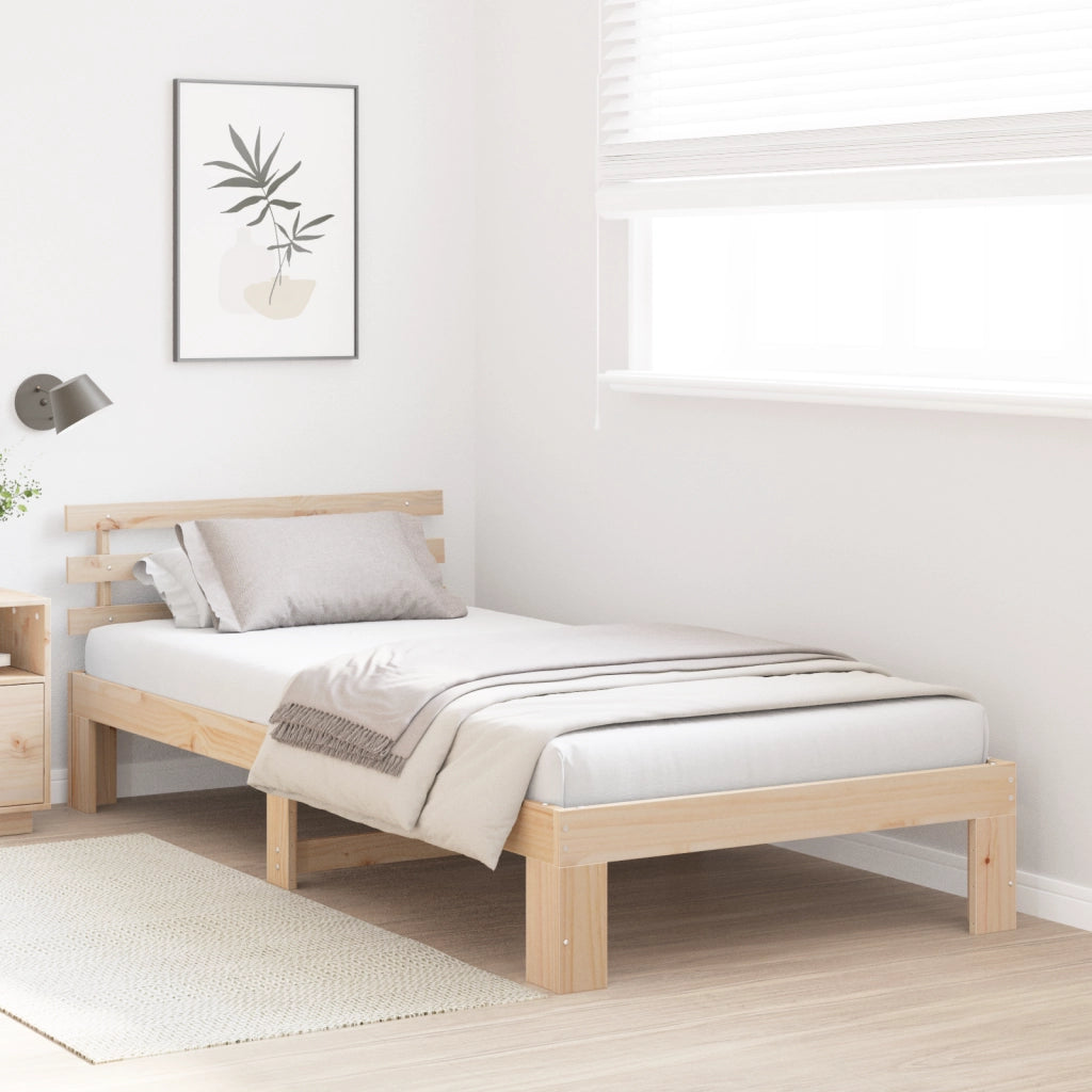 Struttura del letto in legno di pino Naturale Legno 75 x 190 cm