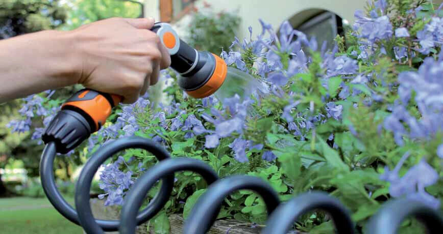 Tubo Estensibile da Giardino a Spirale + Raccordi Pistola Innaffiare Irrigare GF