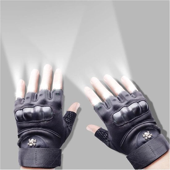 Zaklamphandschoenen con 8 LED, guanti illuminanti a LED, guanti con LED per attività all'aperto