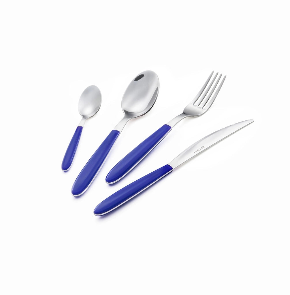 Servizio Set di Posate 24 pezzi in Acciaio Inox Eme Vero Blu 99