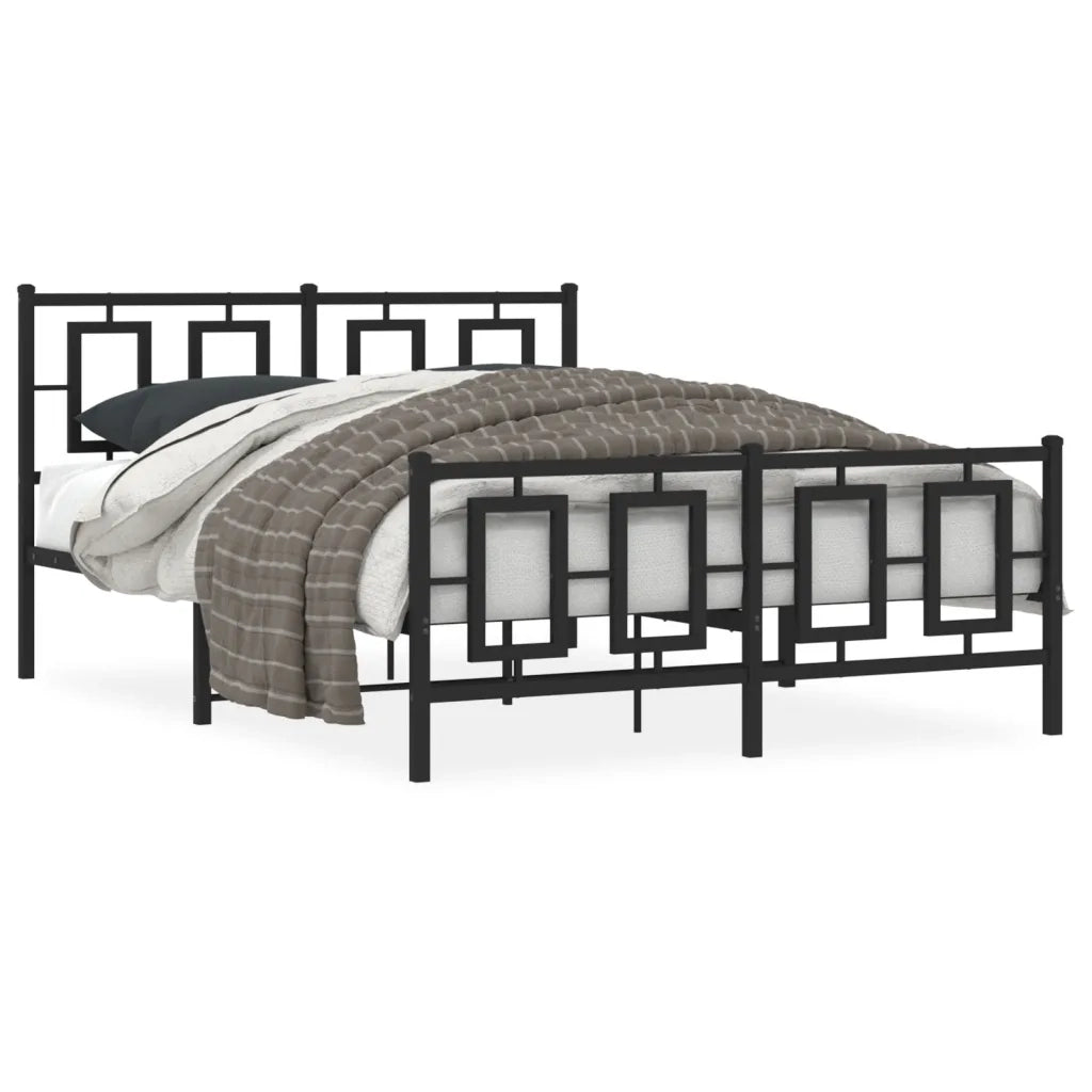 Giroletto con Testiera e Pediera Metallo Nero 135x190 cmcod mxl 112291