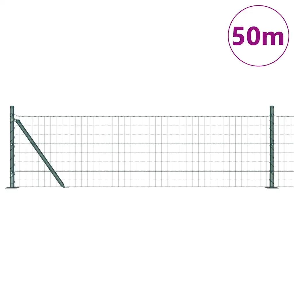 Recinzione con Posto Verde 0,6 x 50 m Acciaio e PVC