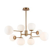 Maytoni Lampadario Sospensione Erich 8 luci E14 oro rosa metallo diffusore vetro