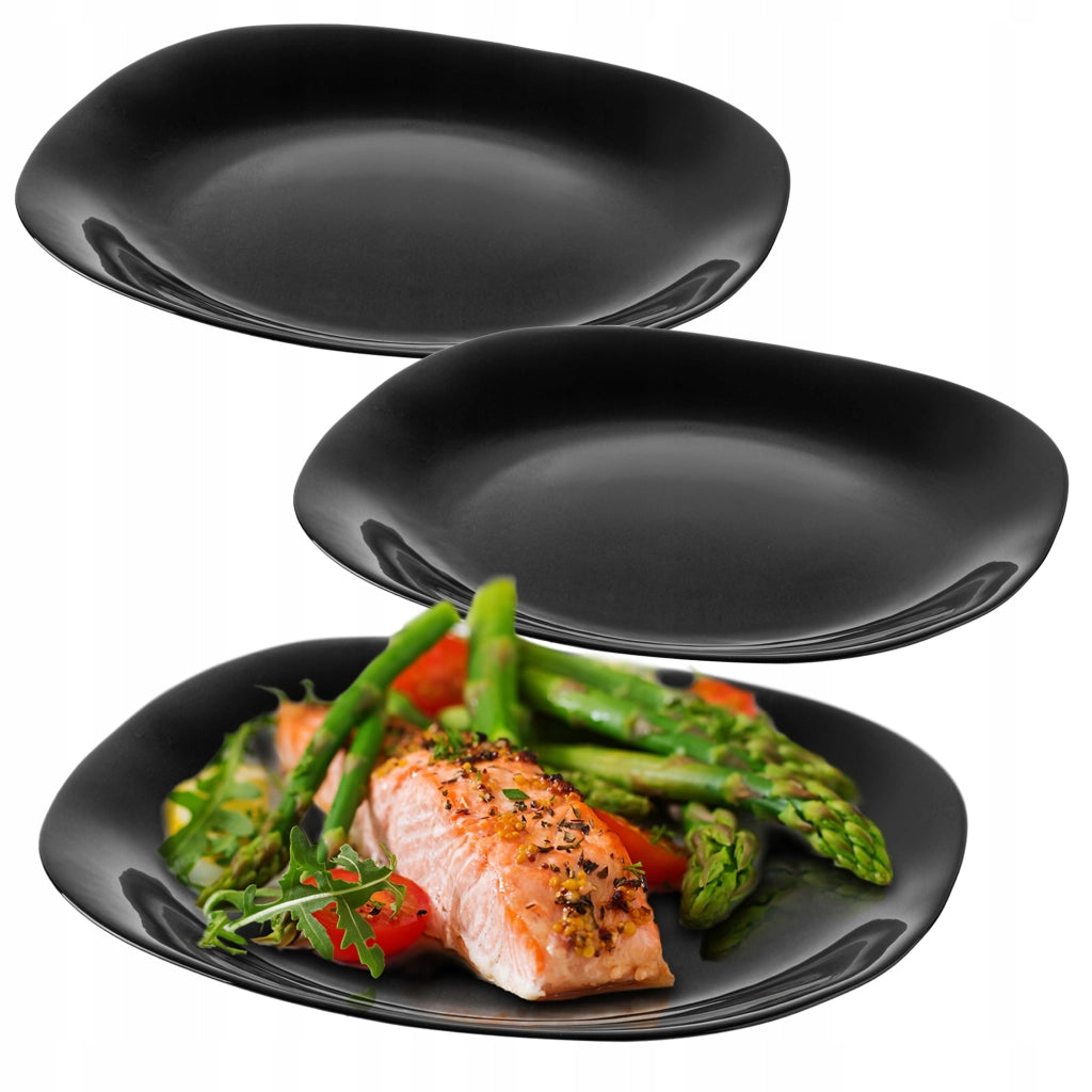 Set di 3 piatti piani KADAX da 28 cm, colore nero.