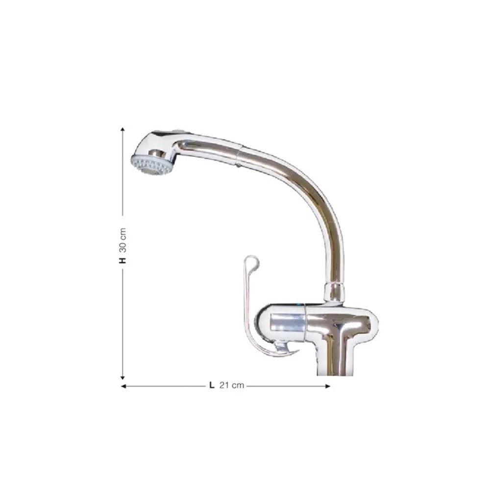Miscelatore cucina cromo con doccia estraibile Majestic