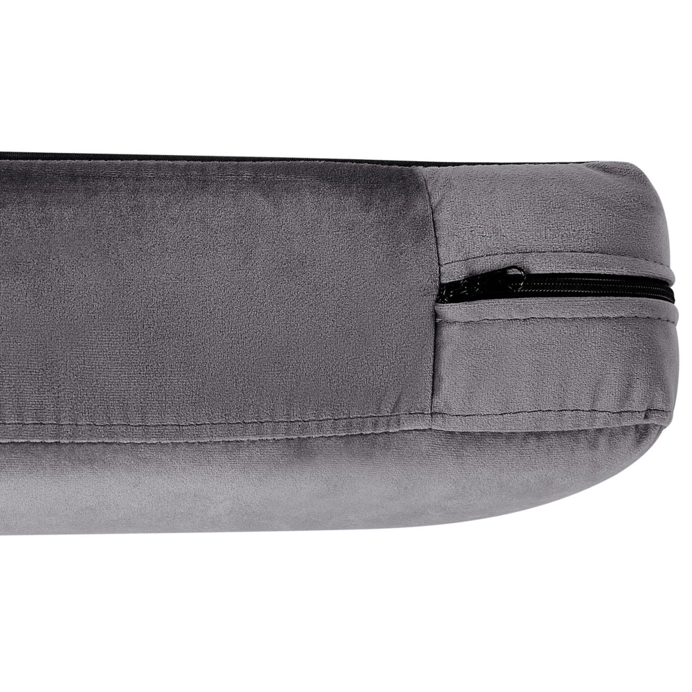 Poltrona Tessuto Velluto Grigio Scuro Rivestimento Gambe In Metallo dorato Cuscini Seduta E Schienale Sfoderabili Stile Retrò Glam