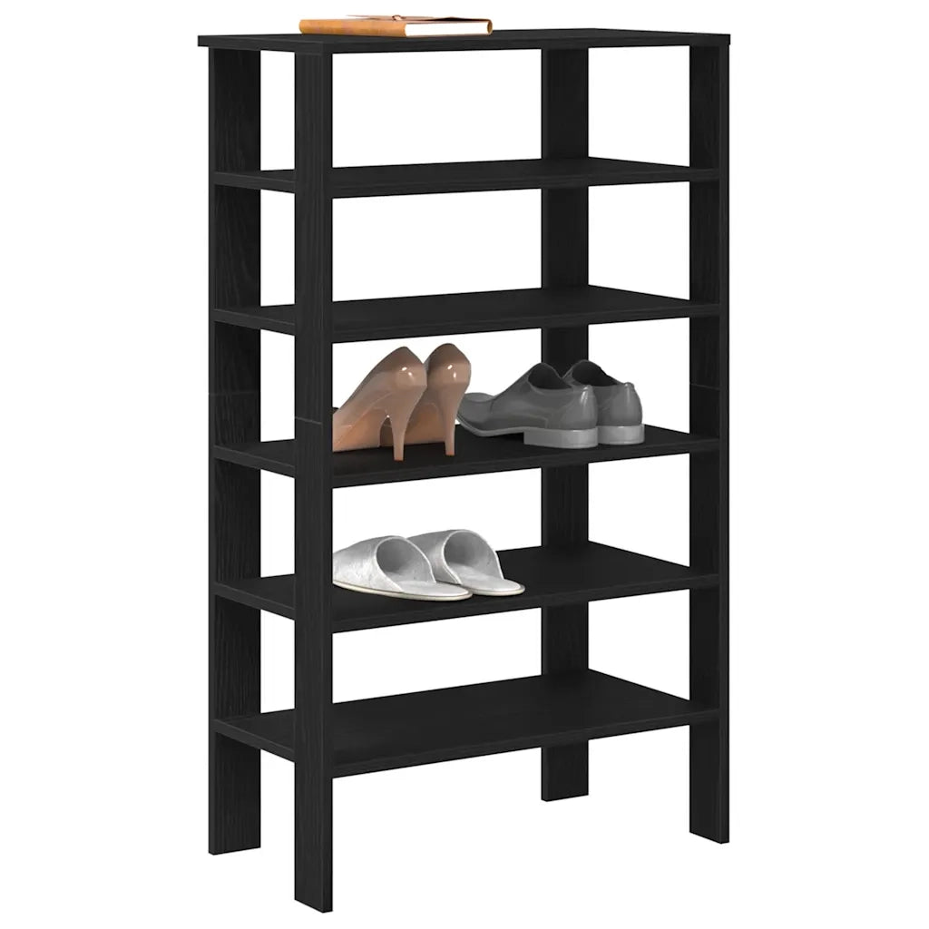 Scarpiera-Scaffale per scarpe Nera 61x32x105 cm in Truciolato