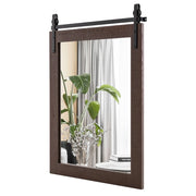 Specchio da parete rettangolare 76 x 56 cm specchio da toeletta in stile rustico con cornice in legno massello di noce nero 20_0012869