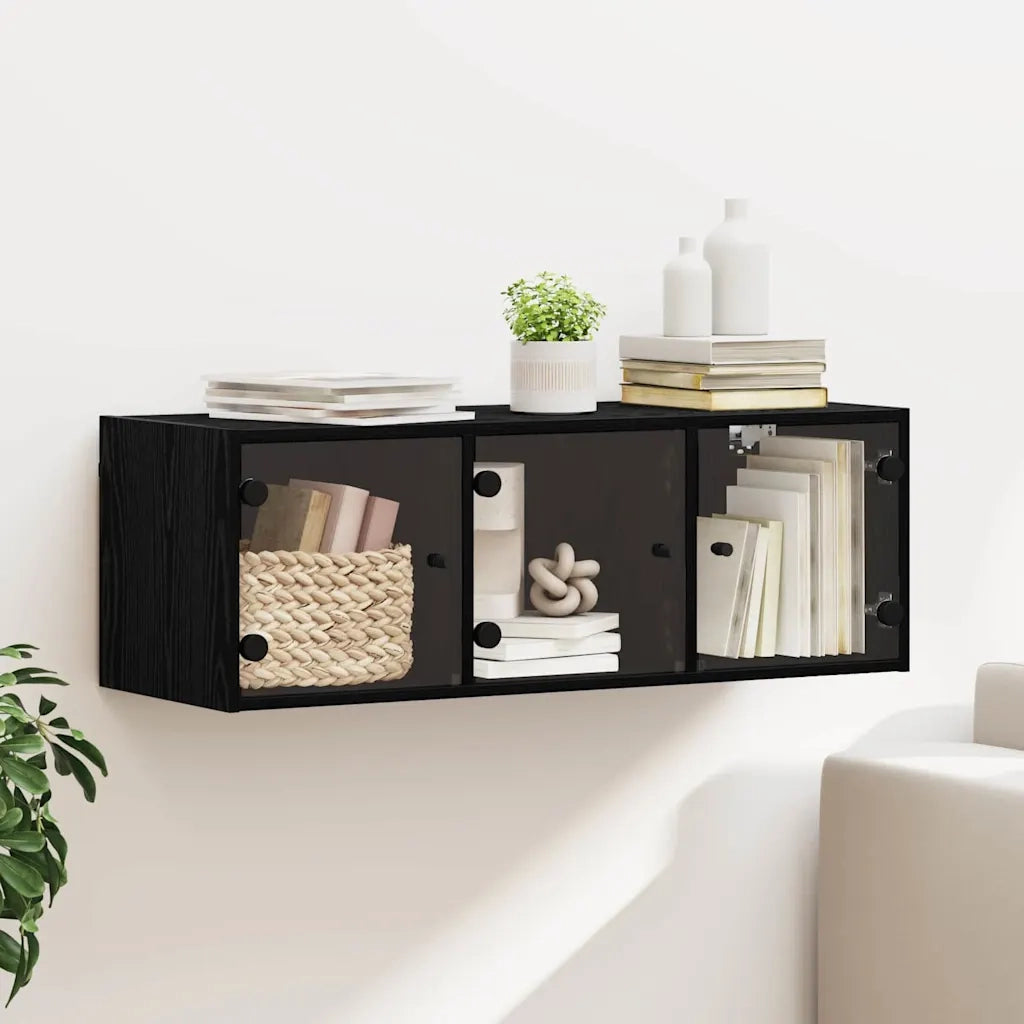 Armadietto a muro Rovere Nero 102 x 37 x 35 cm