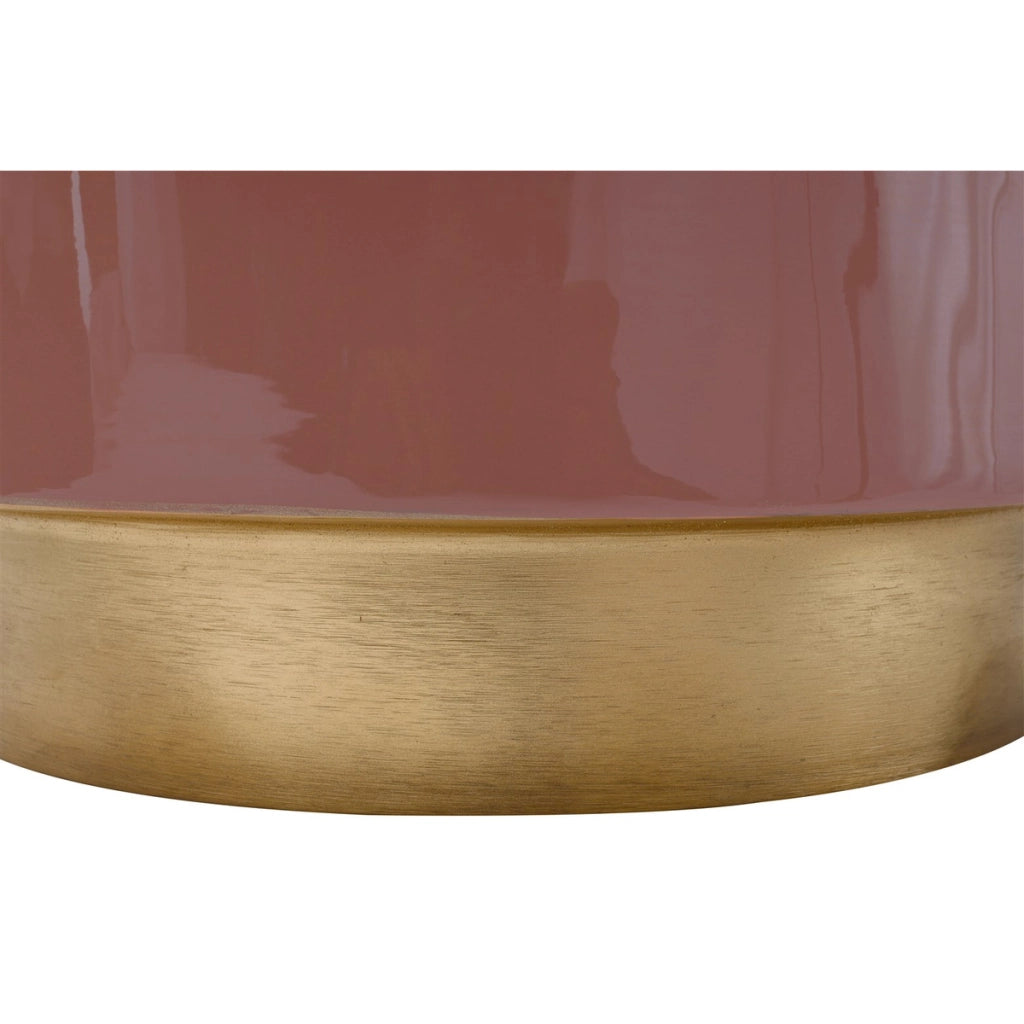 Tavolino Art Deco 275 in metallo rosa bacca
