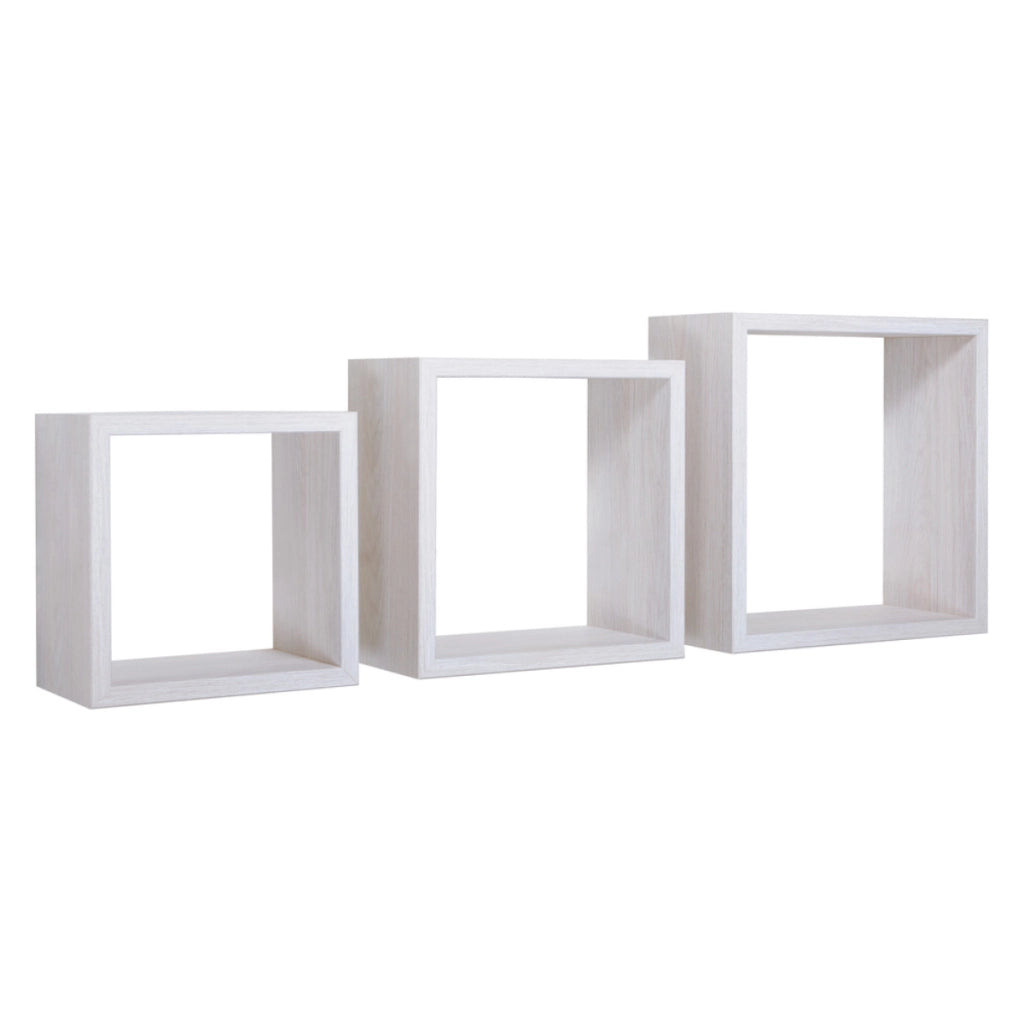 Set di 3 Mensole da Muro MODELLO INCUBO, Cubi Arredo, Mensole Cubo, Cubi da Parete. Misure 35x35 p15.5 cm 30x30 p15.5 cm e 25x25 p15.5 cm. Finitura  ROV. IMPERIALE - MADE IN ITALY