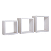 Set di 3 Mensole da Muro MODELLO INCUBO, Cubi Arredo, Mensole Cubo, Cubi da Parete. Misure 35x35 p15.5 cm 30x30 p15.5 cm e 25x25 p15.5 cm. Finitura  ROV. IMPERIALE - MADE IN ITALY