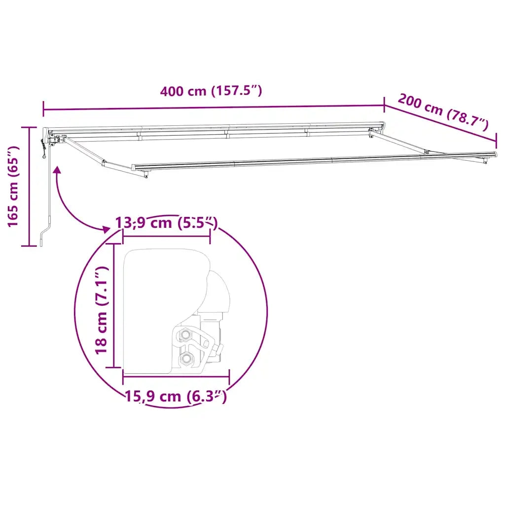 Struttura della tenda Regolabile Bianco 4 x 2 m Acciaio 42002534