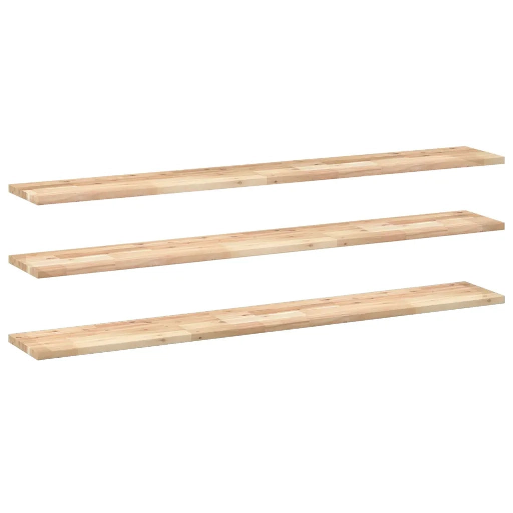 vidaXL Mensole da Parete 3 pz 140x20x2 cm Legno Acacia Non Trattato