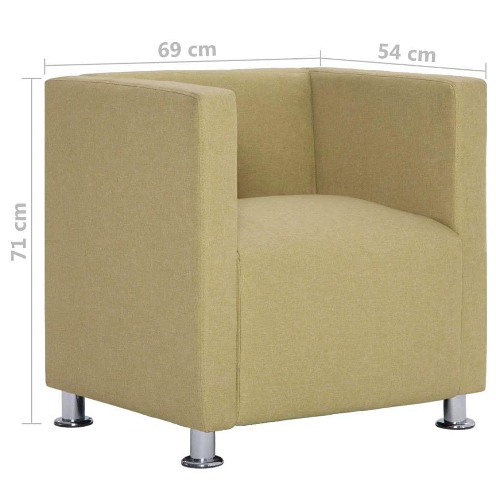 Poltrona sedia seduta lounge divano club di design cubo da soggiorno poliestere verde 1102270/2
