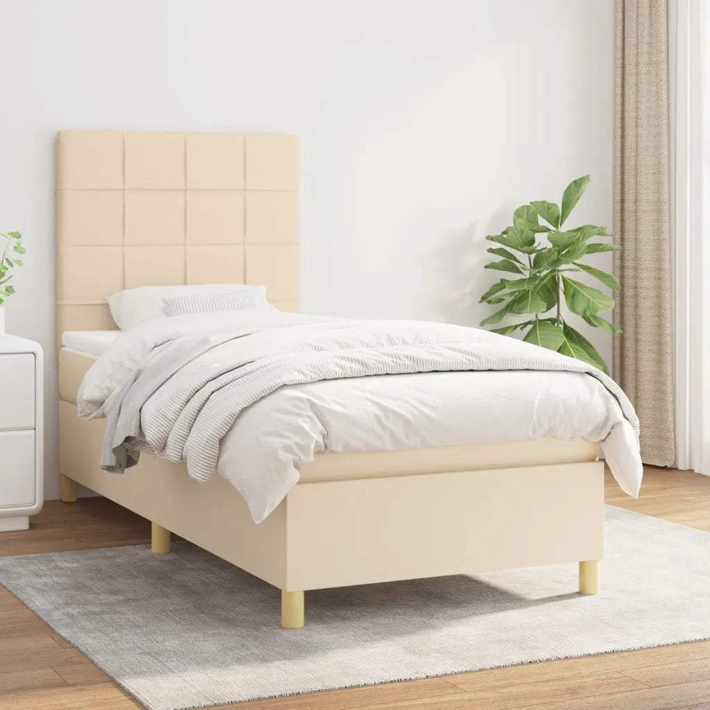 Giroletto a Molle con Materasso Crema 80x200 cm inTessuto 3142294
