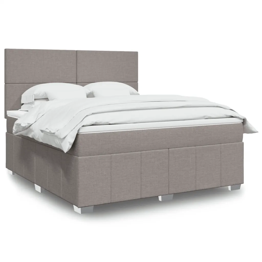 Giroletto a Molle con Materasso Tortora 180x200 cm in Tessuto