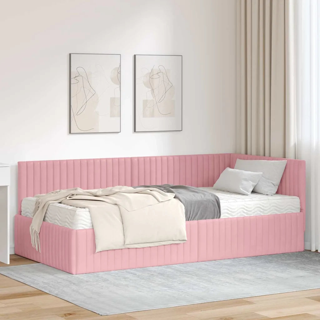 Struttura Letto Angolare con Materasso 2 pcs Grigio Velluto 3393821