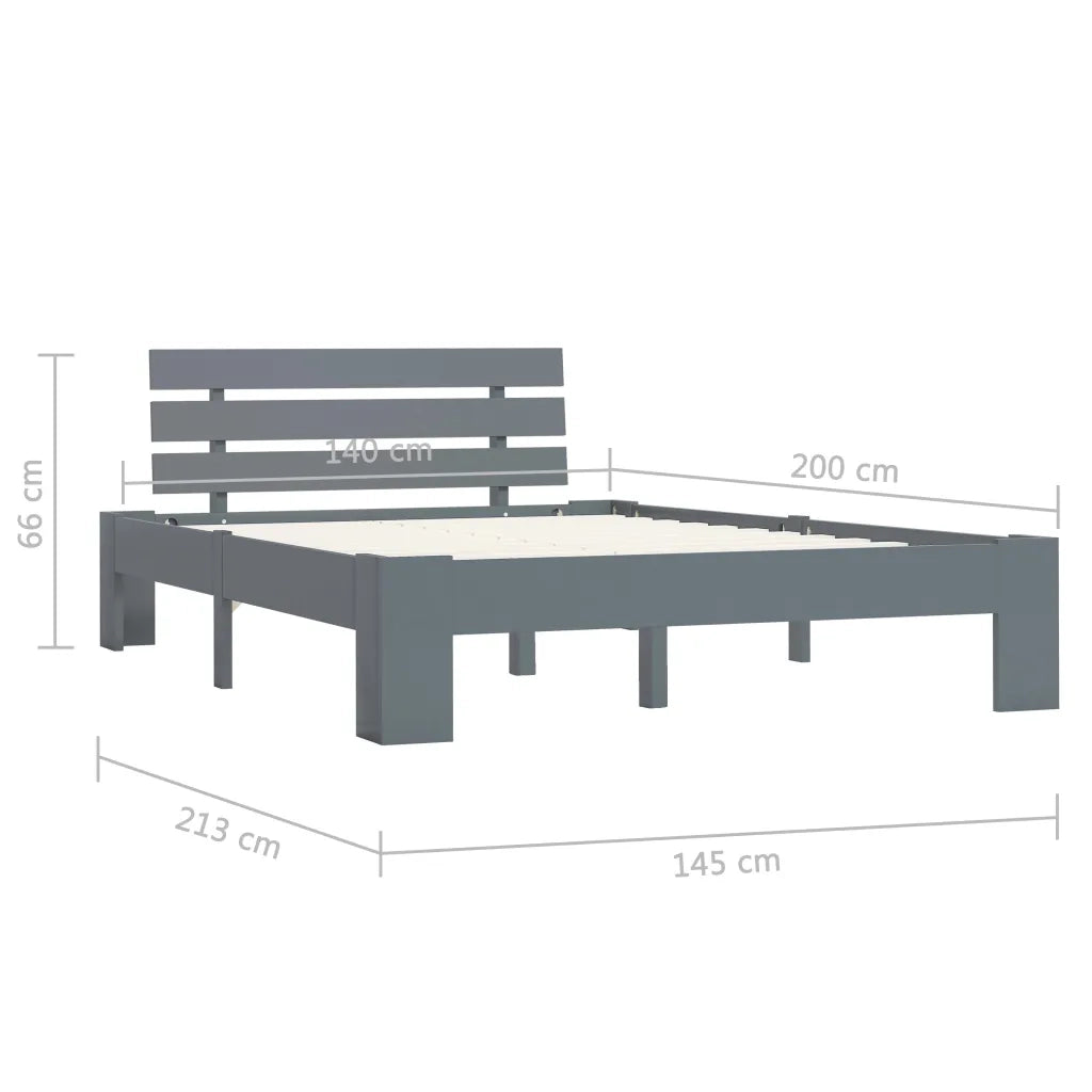 Giroletto senza Materasso Grigio 140x200 cm in Legno di Pino