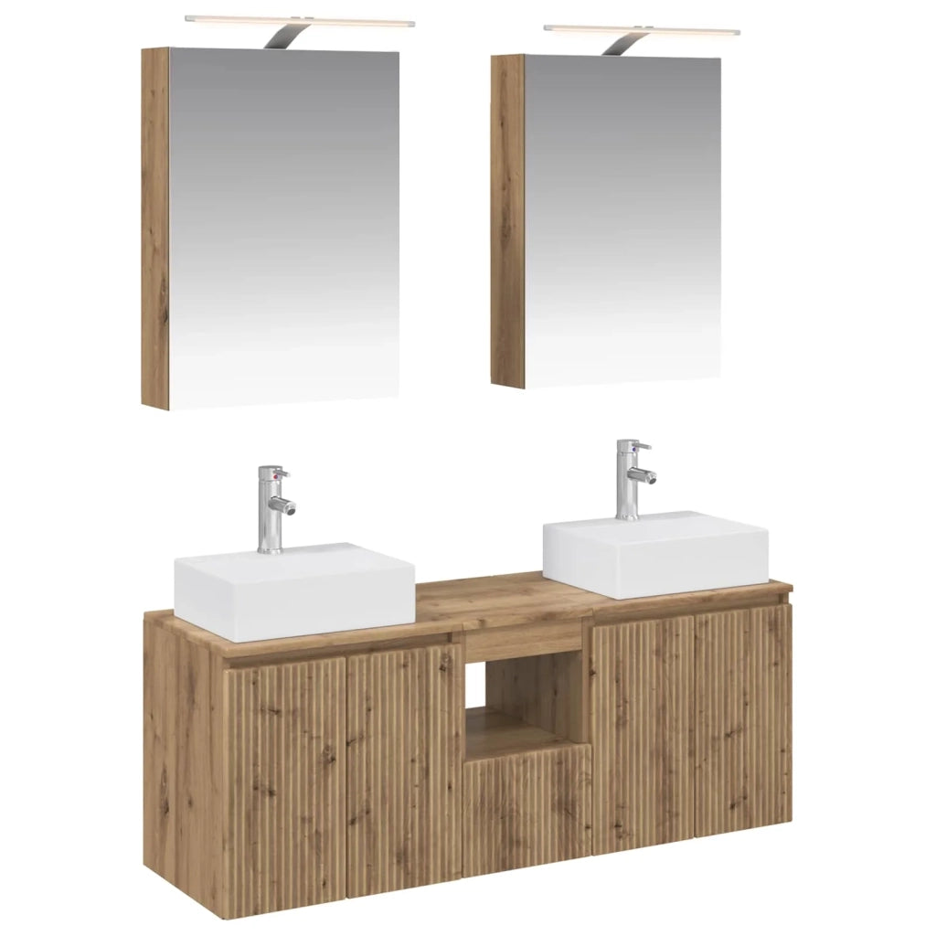 Set di Armadi da Bagno 5 pcs Rovere Artigianale 3406398