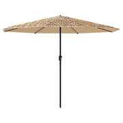 Ombrellone da giardino quadrato con meccanismo a manovella 324 x 324 x 247 cm poliestere marrone 02_0056404