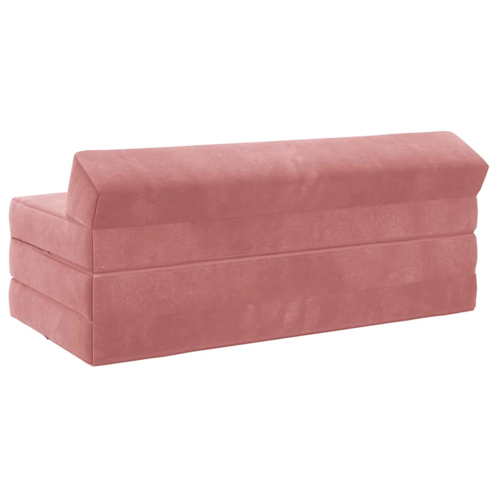 Divano Letto Pieghevole Rosa 120 x 60 x 49 cm Tessuto 900044