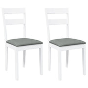 Sedie da Pranzo con Cuscini 2 pz | Sedie da cucina Bianco Legno Massello di Hevea