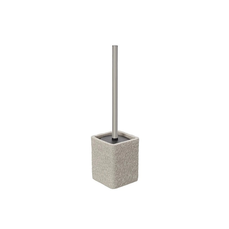Porta scopino bagno in poliresina beige effetto pietra Linea Sabbia Feridras
