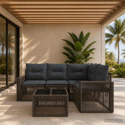 Set Divano da Giardino 5 pz Grigio e Grigio Scuro polyrattan 3435119