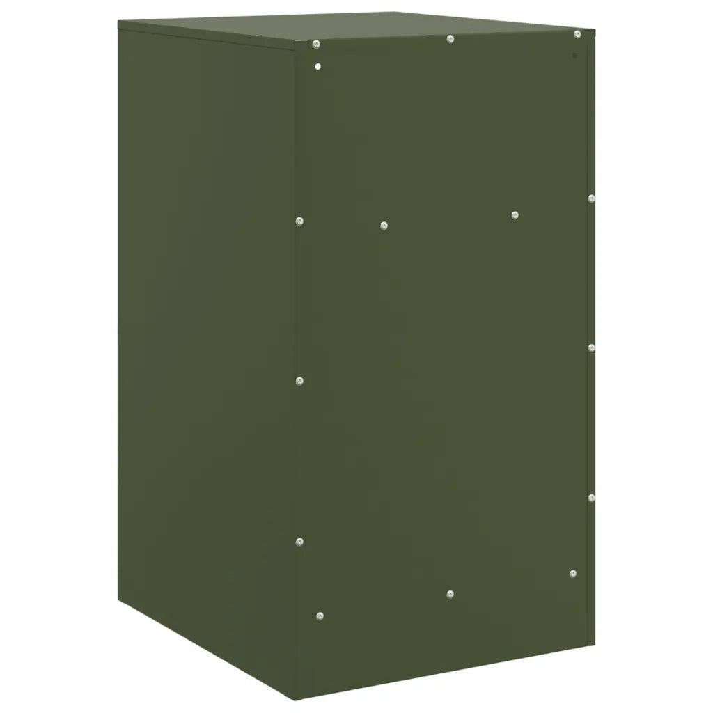 Comodini 2 pz-Set di 2 Tavolino da notte Verde Oliva 34,5x39x62 cm in Acciaio 782369