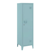 Scaffale/armadietto portaoggetti in metallo blu con serratura 137 x 38 x 38 cm 03_0008945