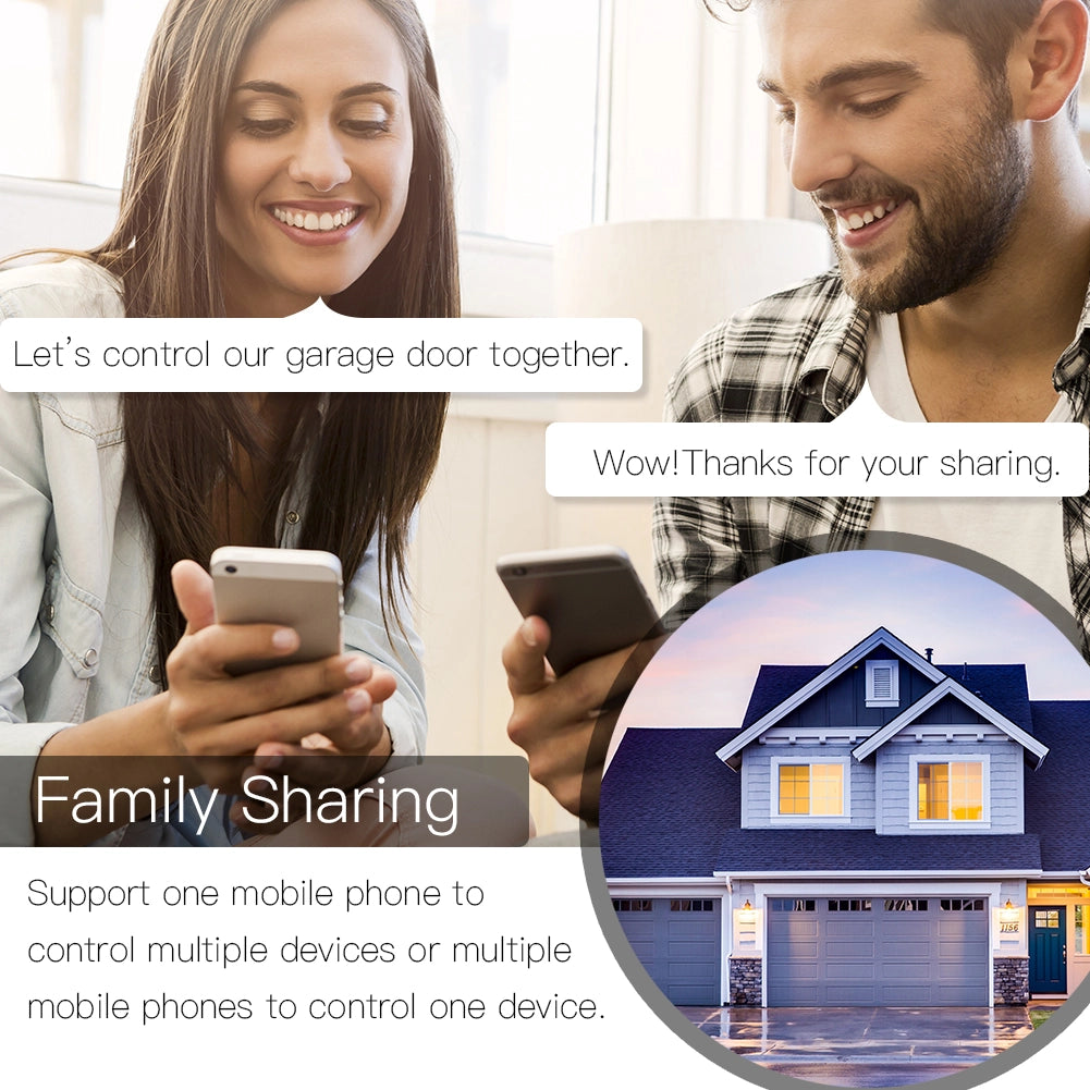 Kit Smart WIFI Garage Opener Apri Saracinesca Serrande Cancello WIFI 2.4G TUYA, Smart Life AC 100-250V 50/60HZ IP20
