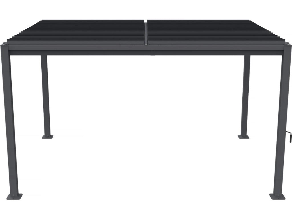 Pergola bioclimatica autoportante con lame orientabili "Howard" - 3 x 4 m - Gris