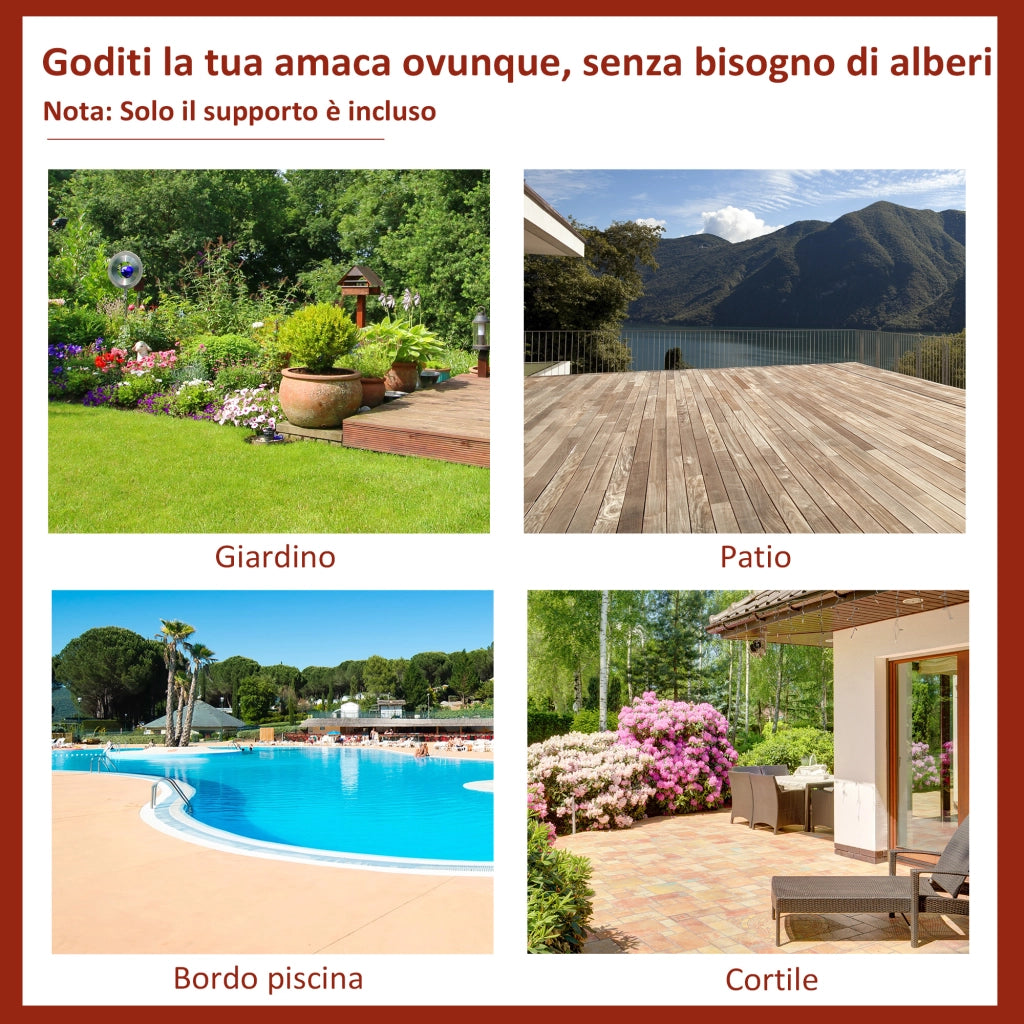 Supporto per Amaca Regolabile ¨C zephmum ¨C Nero 280x120x110cm