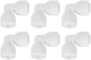 Connettori a Pressione 6 Pezzi - 1/4 Pollici OD - Angolo 90 Gradi - Impermeabili - Resistenti - Montaggio Facile - Flessibili