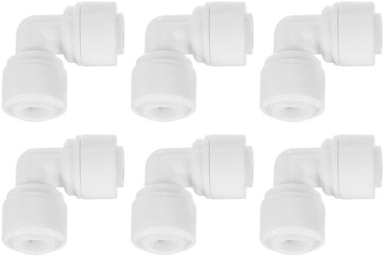 Connettori a Pressione 6 Pezzi - 1/4 Pollici OD - Angolo 90 Gradi - Impermeabili - Resistenti - Montaggio Facile - Flessibili
