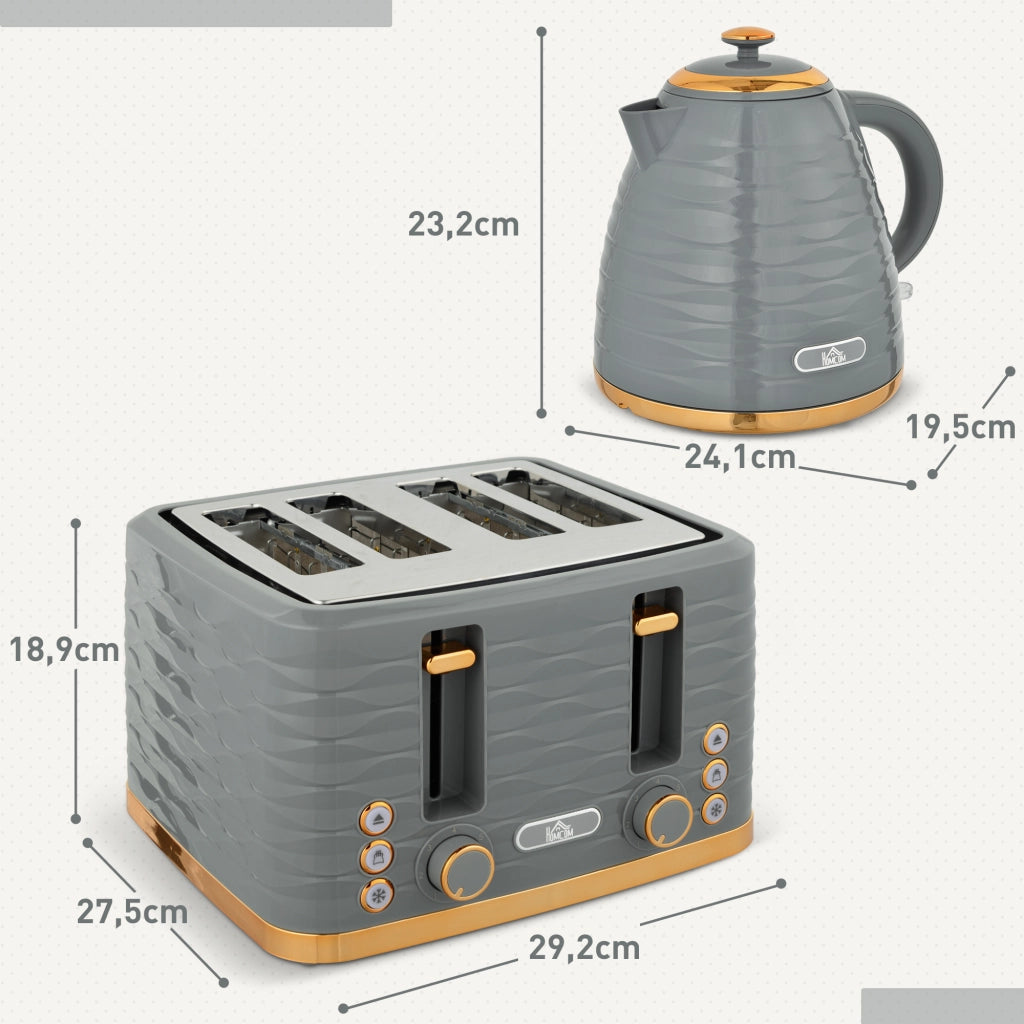 Set Tostapane e Bollitore 2 in 1 ¨C Xylo ¨C 7 Livelli Doratura, Grigio