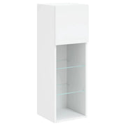 Mobile TV multimediale scaffale TV credenza mobile TV per sala da pranzo soggiorno camera da letto con luci LED 30,5 x 30 x 90 cm bianco 02_0026590