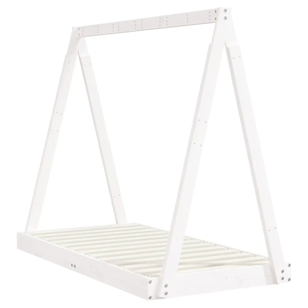 Giroletto per Bambini Bianco 70x140cm in Legno Massello di Pino 834526