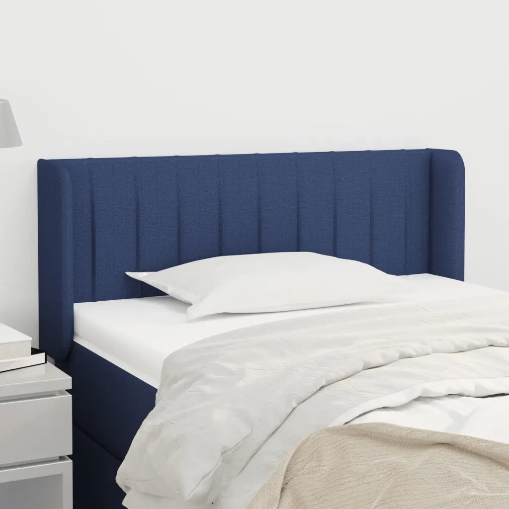 Testiera ad Orecchio-Testata con Orecchie Blu 93x16x78/88cm in Tessuto 622543