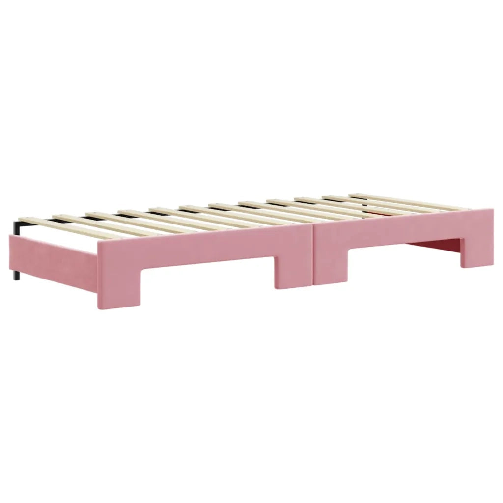 Divano Letto Estraibile con Materassi Rosa 80x200 cm Velluto 3197083