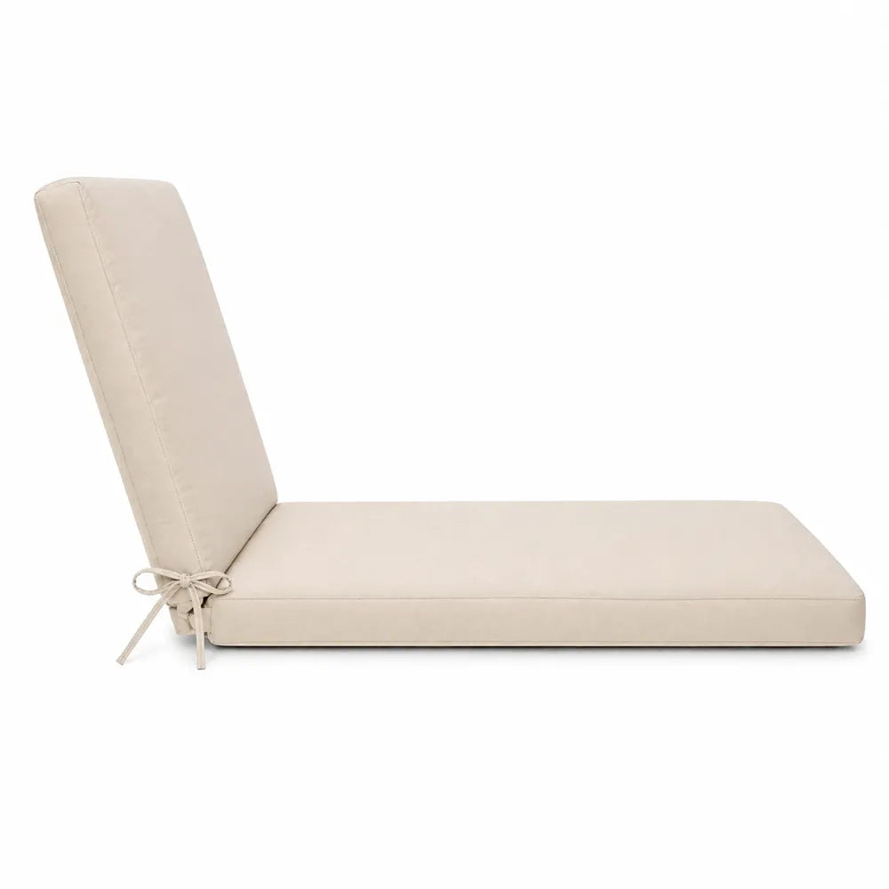 Cuscino per lettino da esterno 190x60 cm con schienale reclinabile e laccetti in poliestere – Beige