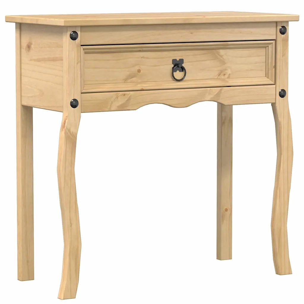 Tavolino Consolle-Tavolino da soggiorno-Tavolo Corona 73x35x73 cm in Legno Massello di Pino