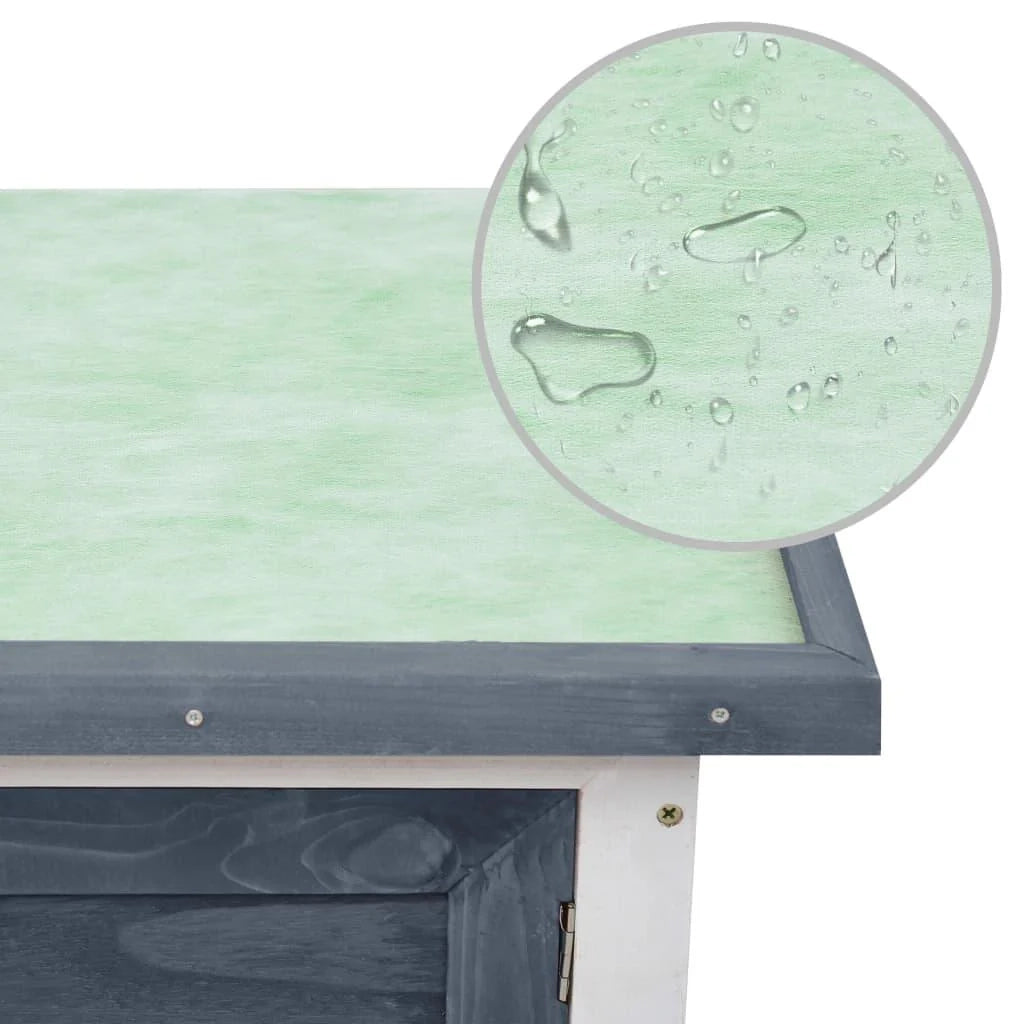 Gabbia/conigliera da esterno 1 piano 90 x 45 x 65 cm legno grigio 02_0000583
